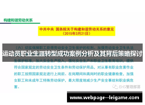 运动员职业生涯转型成功案例分析及其背后策略探讨